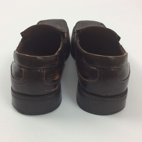 A Cellini Loafers Size 11 Brown Leather Square Toe - Picture 5 of 8
